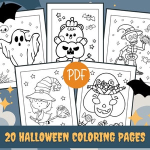 Libro da colorare di Halloween per bambini / Simpatica pagina di Halloween da colorare per bambini / Libro di Halloween inquietante e spettrale