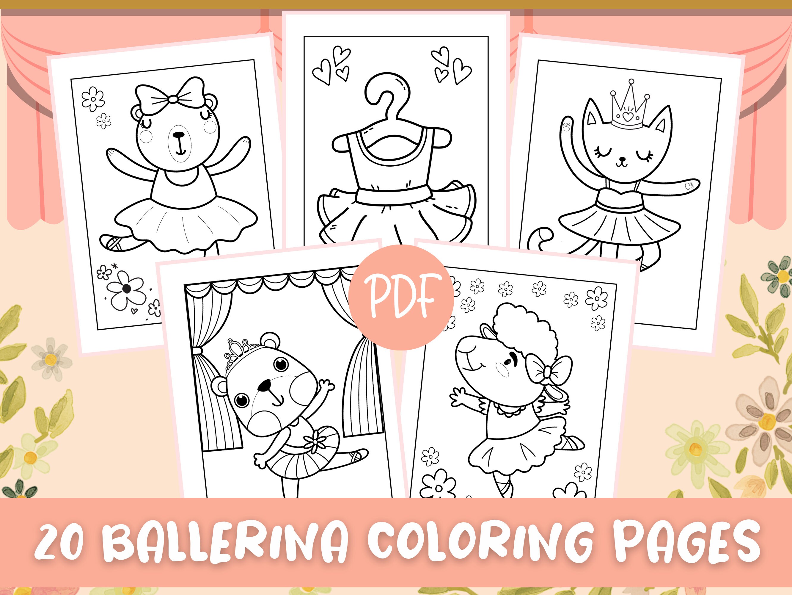 Ballet Coloring Pages, Cute Animal Ballet Coloring Pages, Ballerina ...
