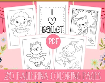 Ballerina Coloring Pages, Ballet Animals Coloring Book, Ballerina Coloring Book for Kids