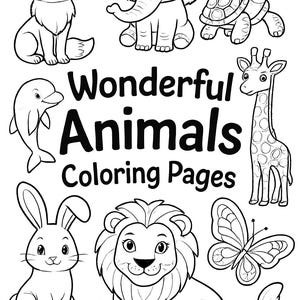 Disegni da colorare di animali meravigliosi - Download digitale - 8 disegni stampabili per bambini e adulti