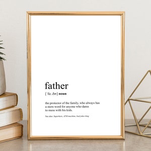 Father Definition Print Dad Definition Father's Day - Etsy