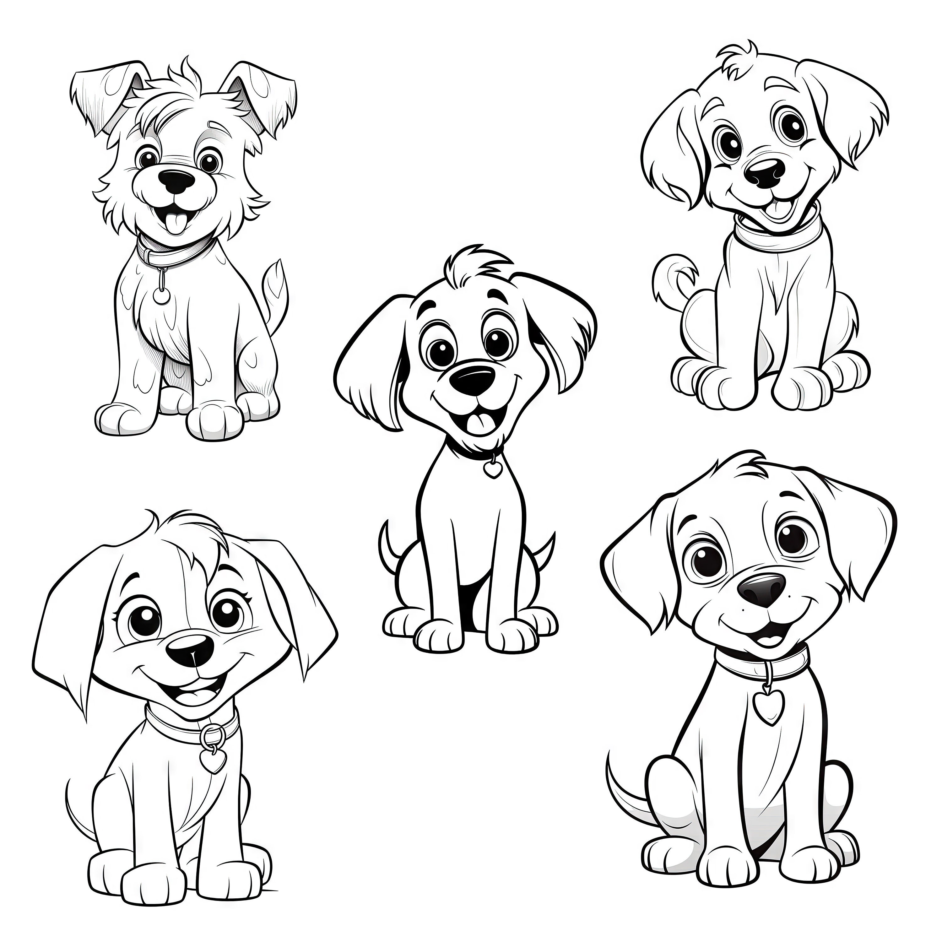 5 Dogs Coloring Pages for Print Dogs Coloring Pages for Kids Images of Dogs Dogs Coloring Pages ...
