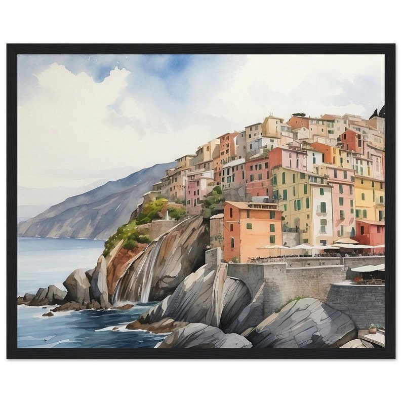 Vintage Positano Art From Positano Wall Art Italy Print of Amalfi Coast