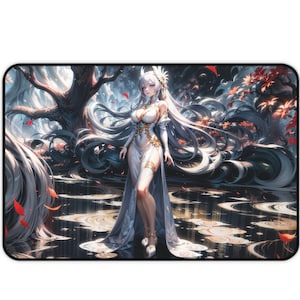 XXL gaming mousepad anime waifu kawaii cute girl Scifi fantasy mousepad fantasy art, hot girl, waifu deskmat, art, gift for weebs and gamers