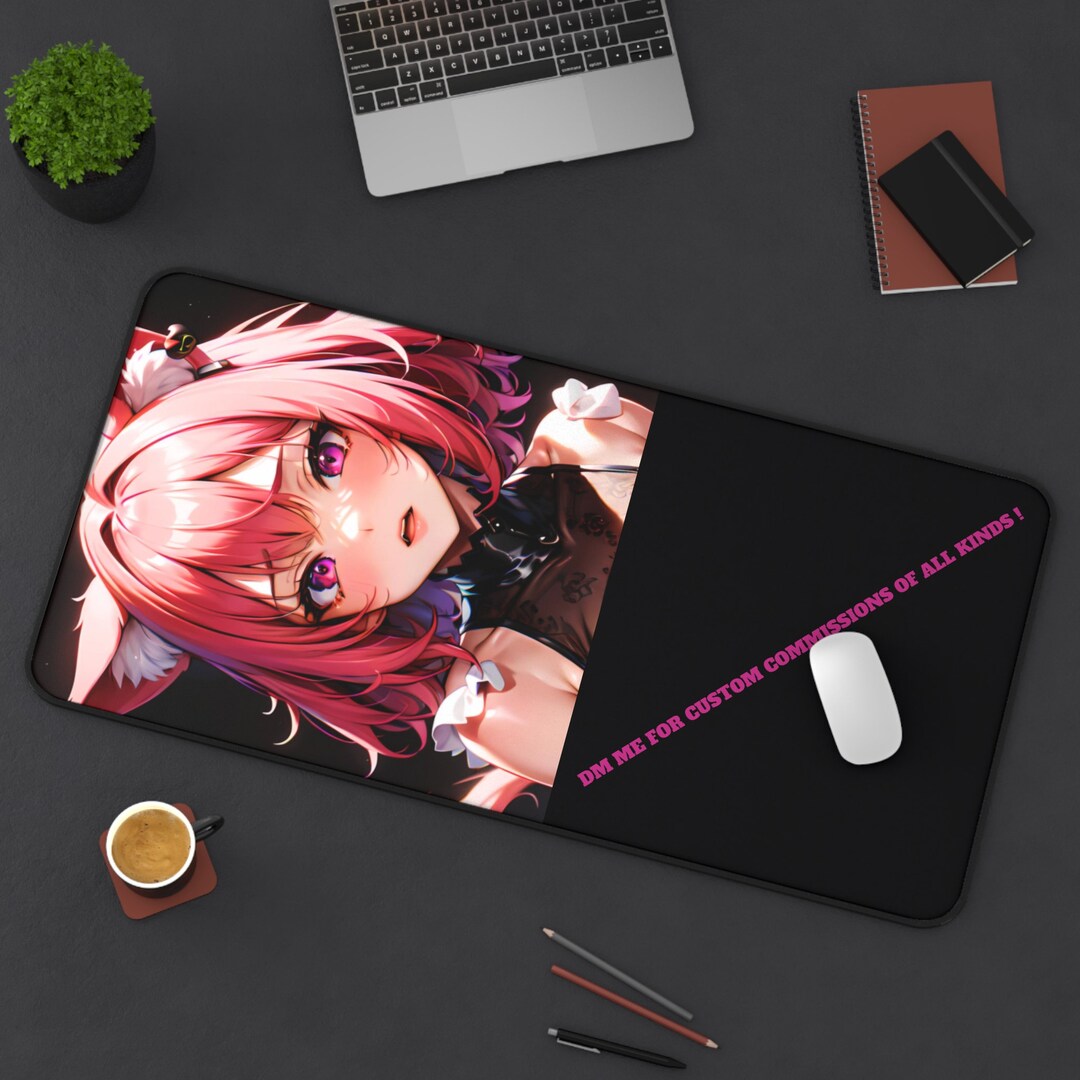 Kawaii Catgirl Anime Waifu Gaming Mousepad Cute Girl With Cat Etsy Australia