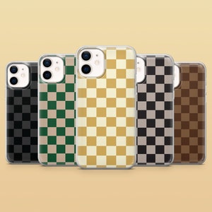 Coque de portable à carreaux Vichy pour iPhone 16, 15, 14, 13, 12 Samsung S25, S24FE, S23, A56, A16, Pixel 9Pro, 9A, 8A, 8Pro 7A