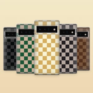 Checker Board Phone Case Gingham Cover for Google Pixel 10Pro XL, 9Pro, 9A, 8A, 7A, 6A Samsung S25, S24, S23, A56, A15 iPhone 17 16Pro 15 14