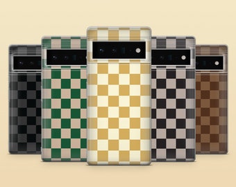 Checker Board Phone Case Gingham Cover for Google Pixel 10Pro XL, 9Pro, 9A, 8A, 7A, 6A Samsung S25, S24, S23, A56, A15 iPhone 17 16Pro 15 14