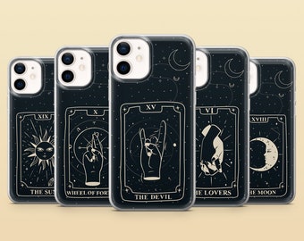 Tarot Phone Case Goth Witchy Cover for iPhone 17e, 16Pro, 15, 14, 13 Samsung S26, S25FE, S23, A57, A17 Pixel 10A, 10ProXL, 9A, 8A, 8Pro, 7A