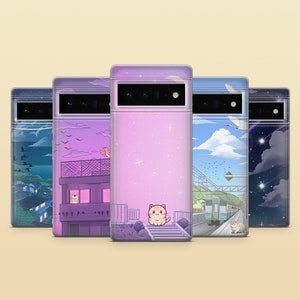 Funda de teléfono de anime kawaii, linda funda japonesa para Google Pixel 9Pro XL, 9A, 8A, 8Pro, 7Pro, 7A, 6A, Samsung S25, S24, S23, A56, A16, iPhone 16 y 15.