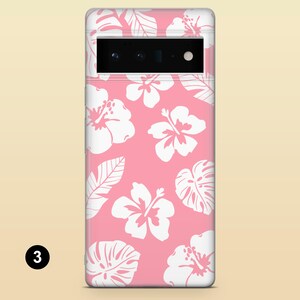 Hibiscus mobilskal med hawaiisk blommotiv för Google Pixel 10A, 10Pro XL, 9Pro, 9A, 8A, Samsung S26, S25, S23, A57, A17 iPhone 17e, 16Pro 15 3