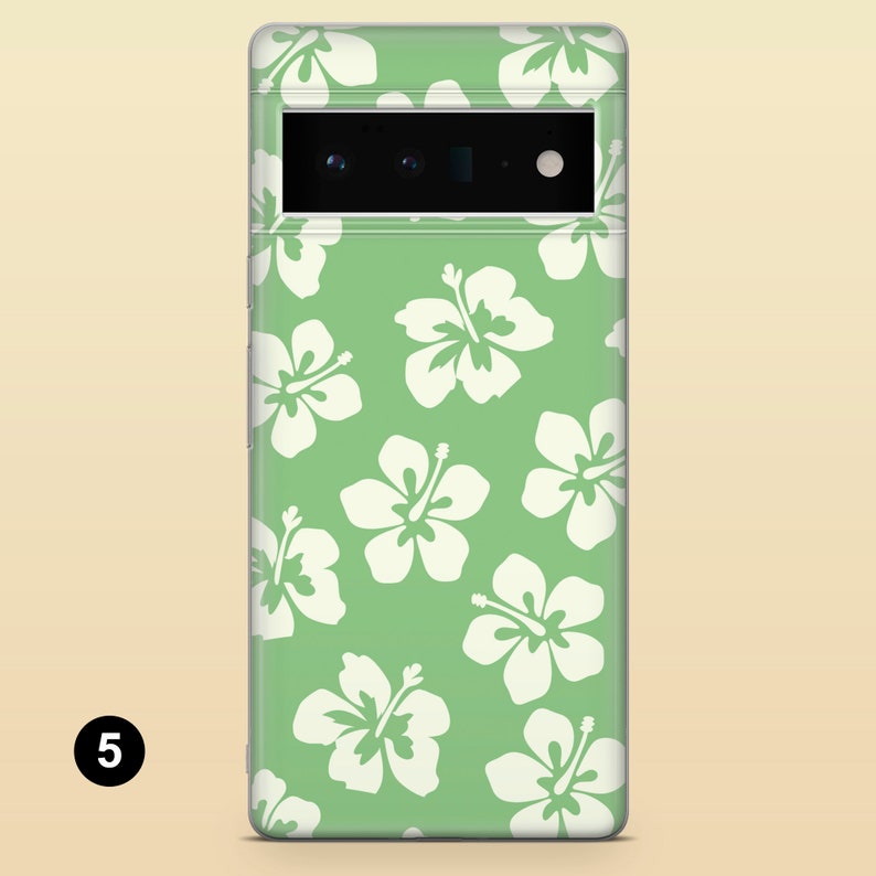 Hibiscus mobilskal med hawaiisk blommotiv för Google Pixel 10A, 10Pro XL, 9Pro, 9A, 8A, Samsung S26, S25, S23, A57, A17 iPhone 17e, 16Pro 15 5