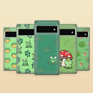 Cute Frog Phone Case Green Toad Cover for Google Pixel 9A, 9Pro XL, 8A, 8Pro, 7Pro, 7A, 6A Samsung S25, S24, S23, A56, A16 iPhone 16e, 15 14