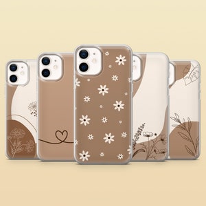 Custodia per telefono marrone chiaro, custodia minimalista beige per iPhone 16, 15, 14, 13, 12 Samsung S25, S24FE, S23, A56, A16, Pixel 9Pro, 9A, 8A, 8Pro 7A