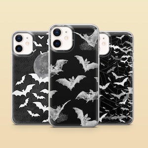 Bats Phone Case Goth Which Cover for iPhone 17Pro, 17e, 16, 15, 14, 13 Samsung S26, S25FE, S23, A57, A37 Pixel 10A, 10ProXL, 9A, 8A, 8Pro 7A