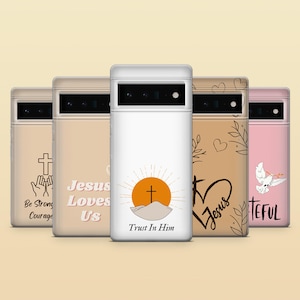 Christian Phone Case Bible Verse Cover for Google Pixel 9Pro XL, 9A, 8A, 8Pro, 7Pro, 7A, 6A Samsung S25, S24, S23, A56, A16 iPhone 16, 15 14