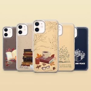 Bookish Phone Case Cozy Book Lover Cover for iPhone 17Pro, 16e, 15, 14, 13 Samsung S25, S24FE, S23, A56, A15 Pixel 10Pro XL, 9A, 8A, 7A, 6A