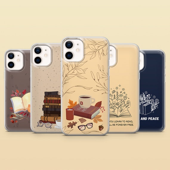 Bookish Phone Case Cozy Book Lover Cover for iPhone 17Pro, 17e, 16, 15, 14, 13 Samsung S26, S25FE, S23, A57 Pixel 10A, 10ProXL, 9A, 8A, 7A