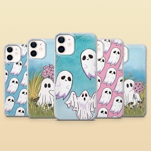 Ghost Phone Case Spooky Halloween Spirit Cover for iPhone 17Pro, 16e, 15, 14, 13 Samsung S25, S24, S23, A56, A15 Pixel 10Pro XL, 9A, 8A 7A 6