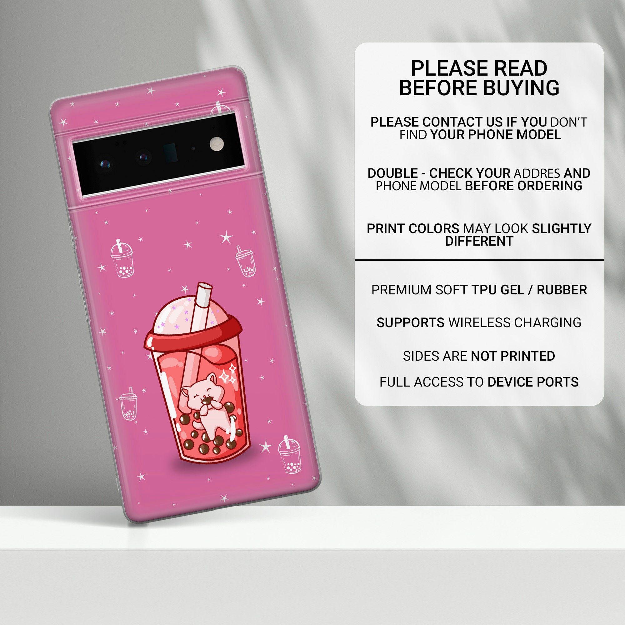 Bubble Tea Phone Case Cute Boba Cover for Google Pixel 10A, 10pro XL ...