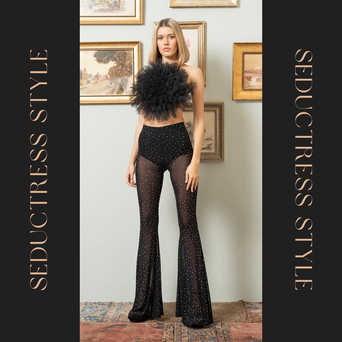 Women Tulle Pants Ruffle Solid Ruched High Waist Layered Sheer See Through  Trouser Y2k Sexy Party Dress Up Streetwear, A Black, Small : :  Clothing, Shoes & Accessories