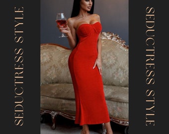 Elegant Tube Dress with Padded Cups - Perfect for Any Occasion