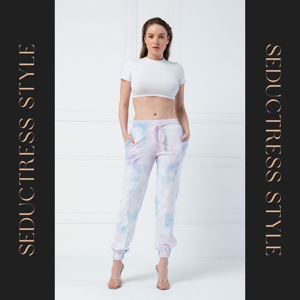 Pink-Blue Tie Dye Sweatpants