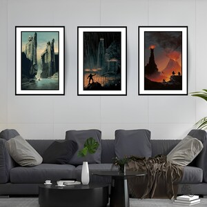 Lord of the Rings Poster / Canvas Trilogy Set of 3 Lotr Wall Art, Movie ...