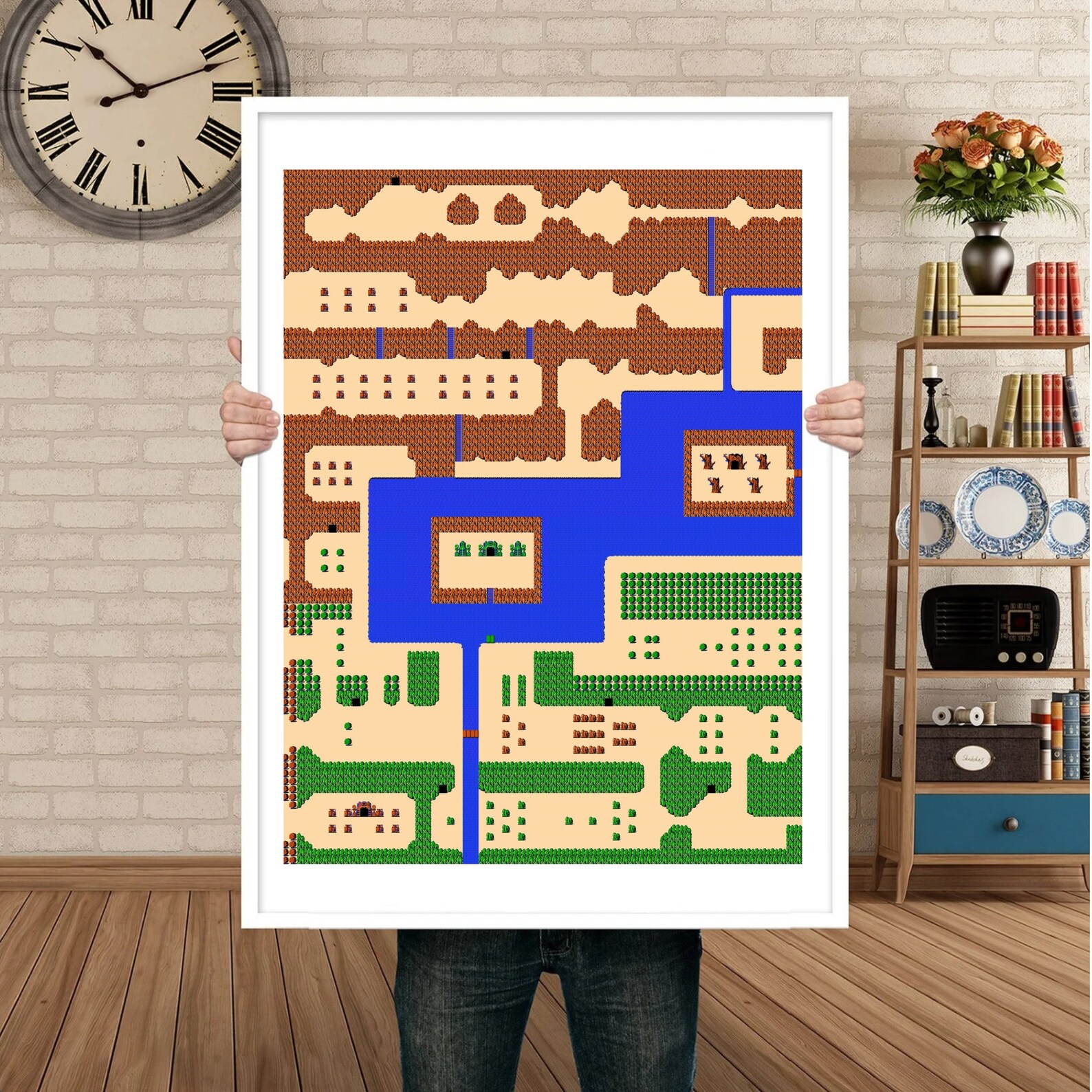 Zelda Map Poster Print 4 Piece Wall Art Legend of Zelda Etsy