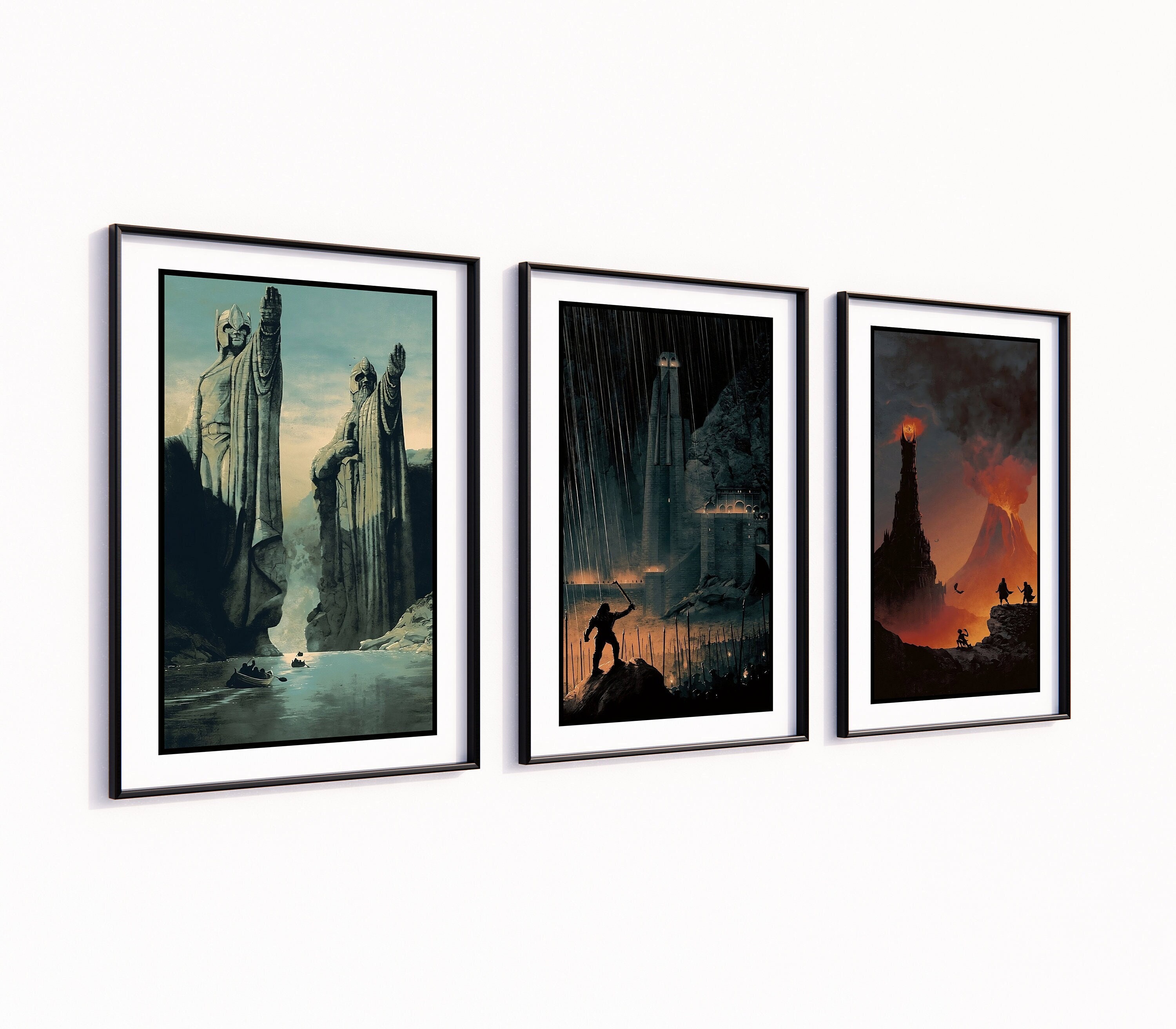 Lord of the Rings Poster / Canvas Trilogy Set of 3 Lotr Wall Art, Movie ...