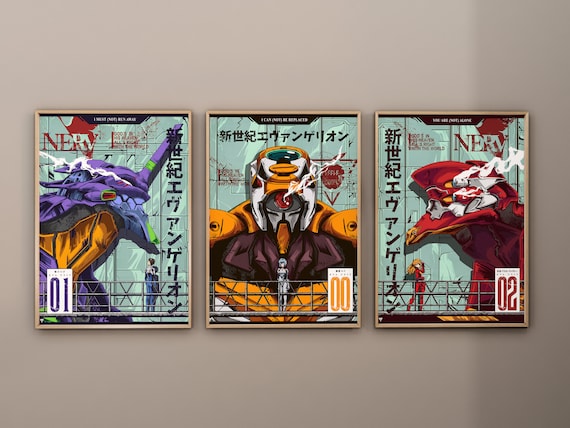 Neon Genesis Evangelion Poster 3 Set Framed Anime Wall Art, Japanese Anime  Poster, Mecha Anime Art Print, Neon Genesis Evangelion Gift 