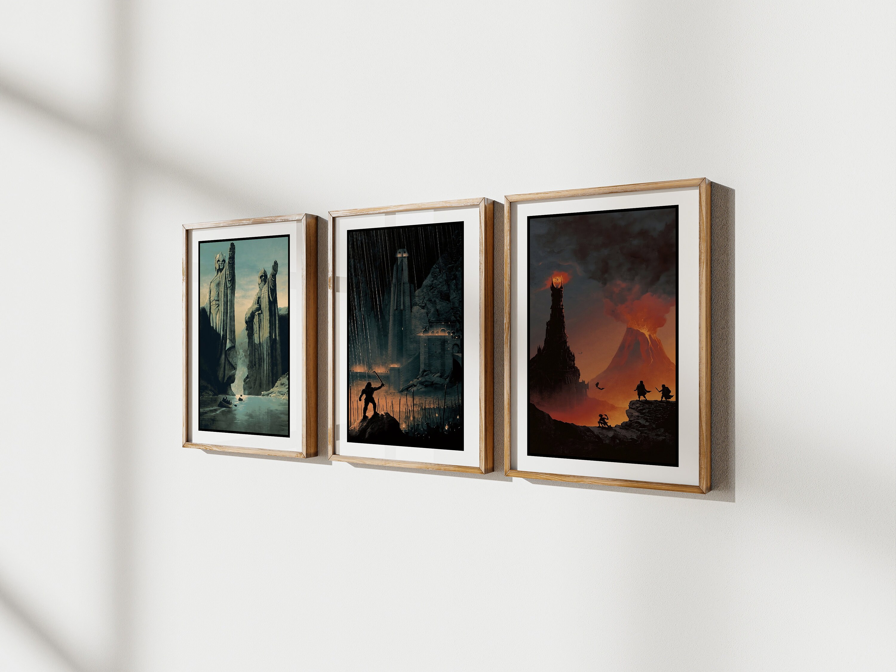Lord of the Rings Poster / Canvas Trilogy Set of 3 Lotr Wall Art, Movie ...