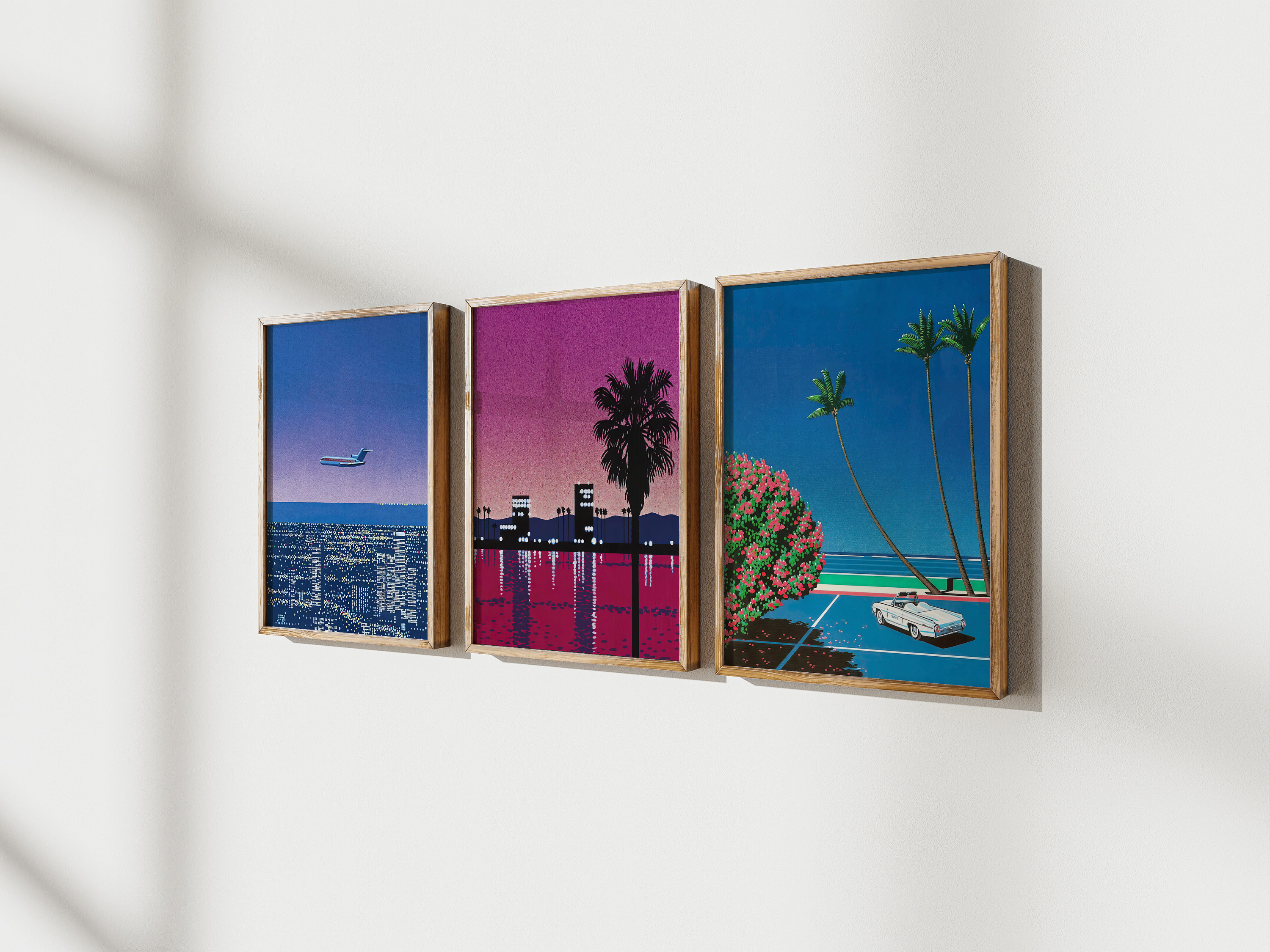 永井博 ヴィンテージ 額入り 3枚セット ウォールアート