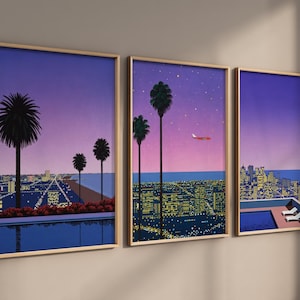 Hiroshi Nagai Set vintage incorniciato di 3 Wall Art, Poster retrò giapponese, Stampe d'arte da parete, Regalo d'arte della decorazione della parete, Incorniciato/Senza cornice immagine 6