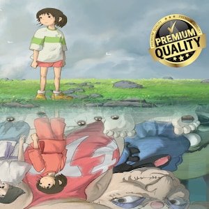 Spirited Away Poster, Framed & Unframed Set of 3, Anime Art, Studio Ghibli, Japanese Anime Poster, Anime Art Print, Anime Gift Bedroom Decor image 3
