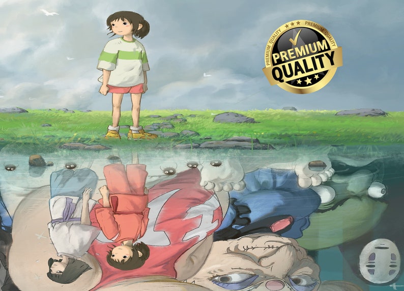 Spirited Away Poster, Framed & Unframed Set of 3, Anime Art, Studio Ghibli, Japanese Anime Poster, Anime Art Print, Anime Gift Bedroom Decor image 3