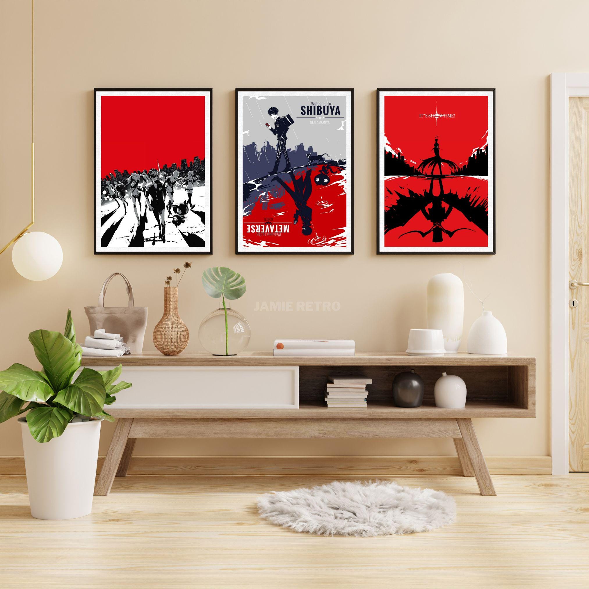 Persona 5 Wall Art SET of 3 Canvas / Art Print / Framed, Manga Art ...