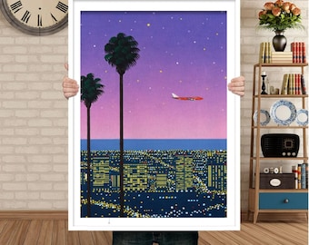 Hiroshi Nagai Vintage Set of 3 Canvas / Art / Framed Art, Japanese