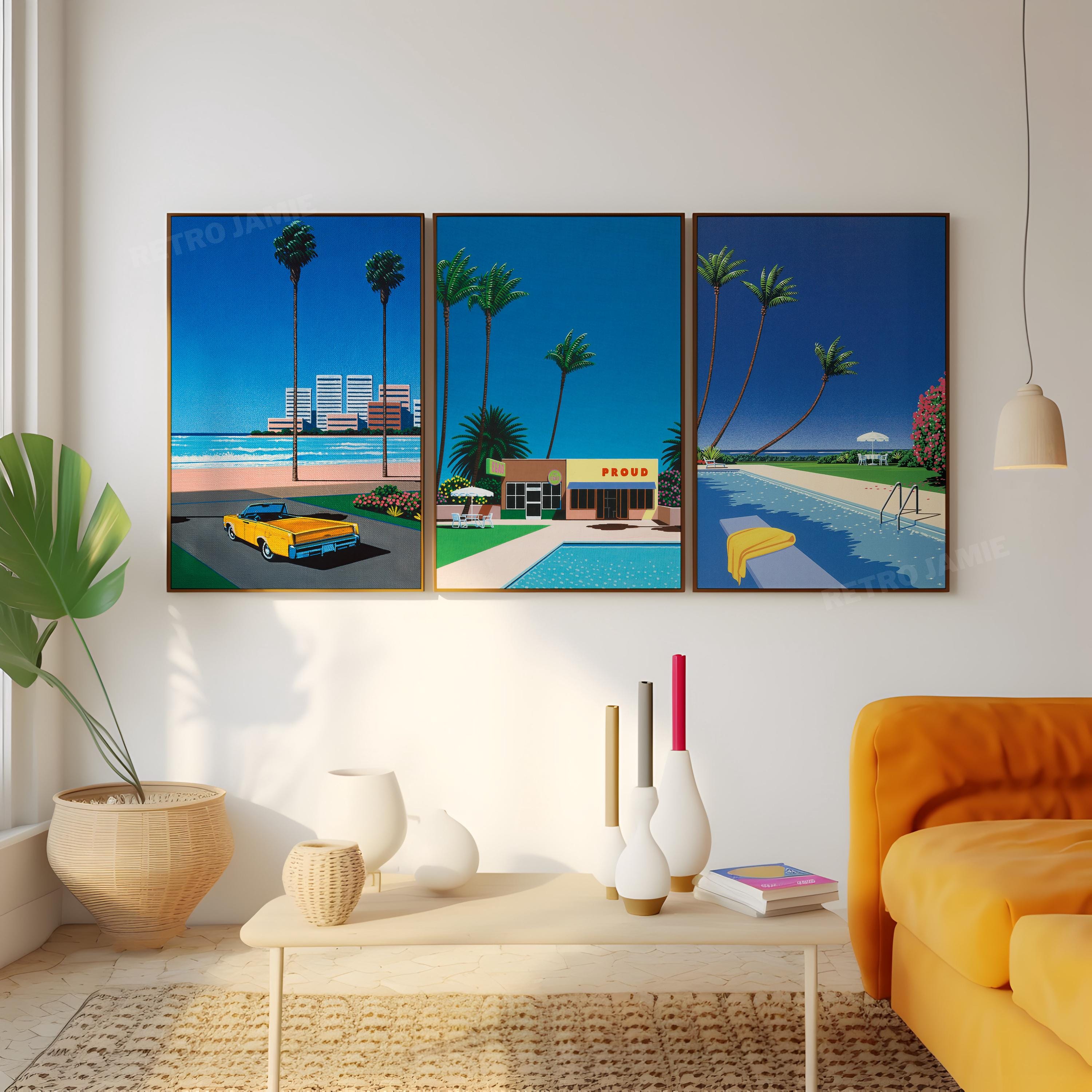 Hiroshi Nagai Vintage Set of 3 / Canvas / Art Print / Framed Wall Art ...