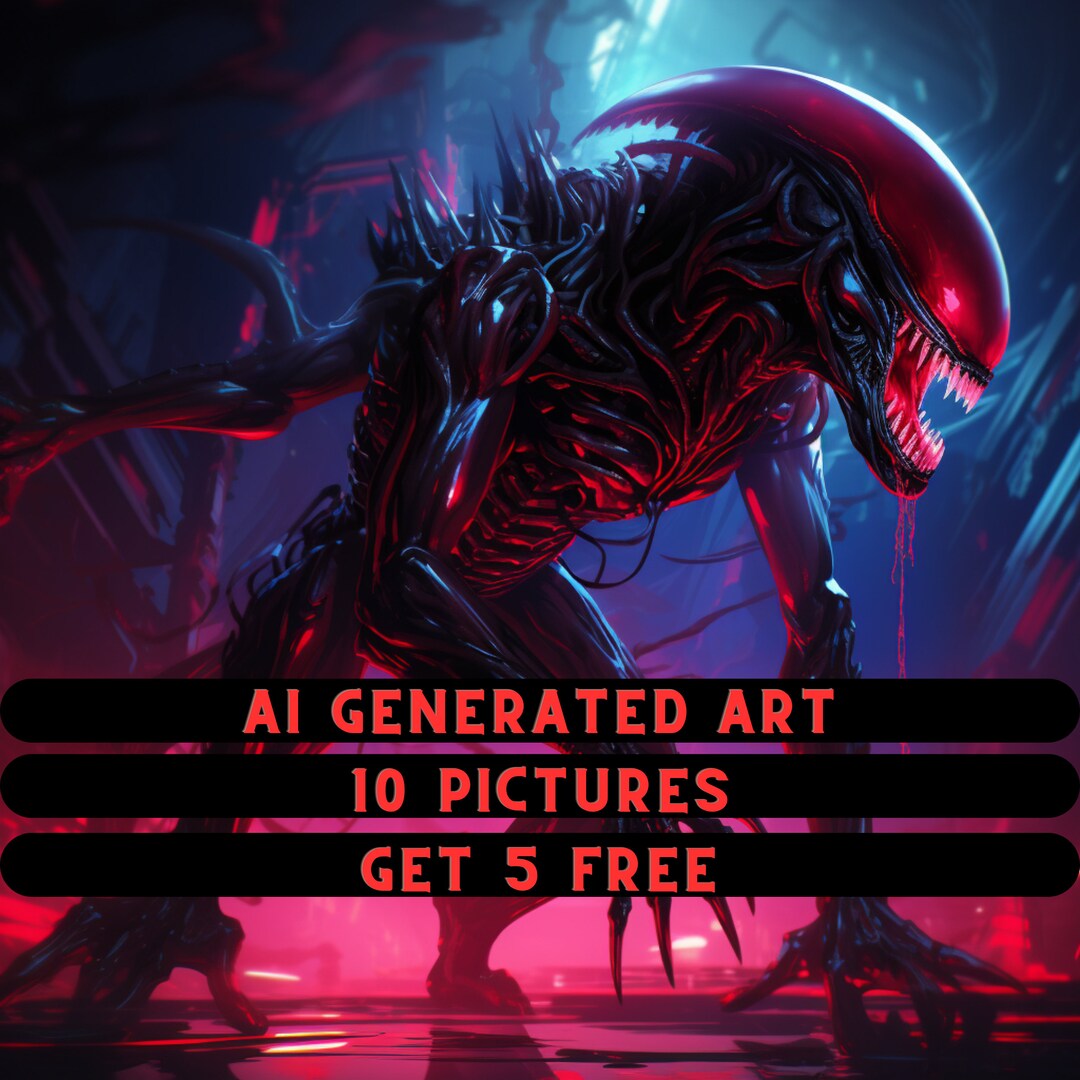 Alien/xenomorph Digital Art Print AI Generated Wall Art AI Etsy