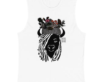 Barefoot Buffalo Dread Kopf Unisex Muskel Grafik Tank, Fitness Tank, Wander Tank, lässiger Tank