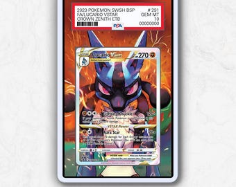Lucario VStar Promo Card | Acrylic Extended Art PSA Display Case