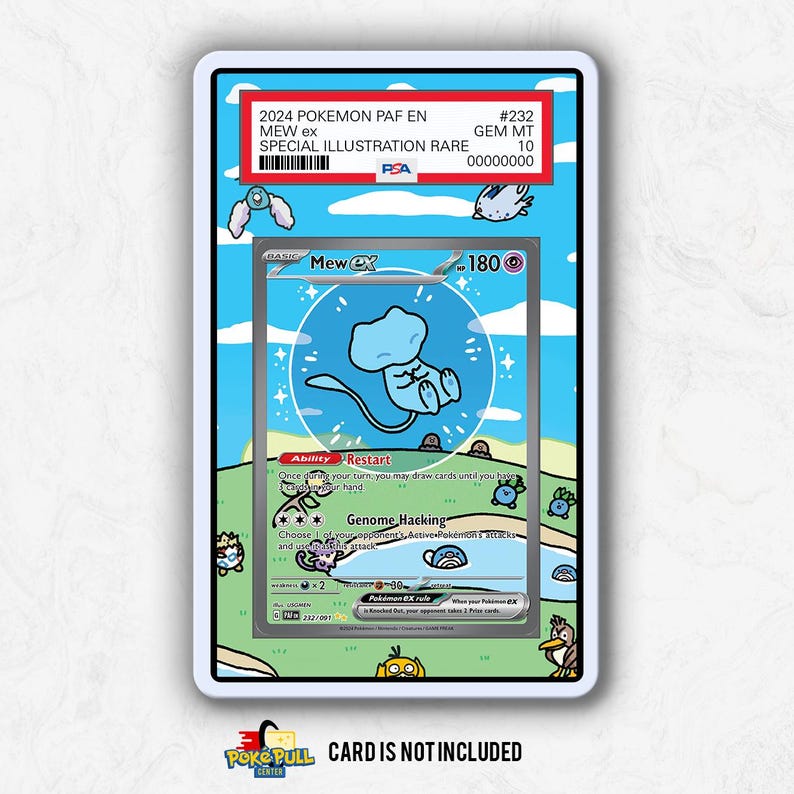 Mew Ex PSA Display Case | Extended Artwork Protector for Pokémoncards image 1