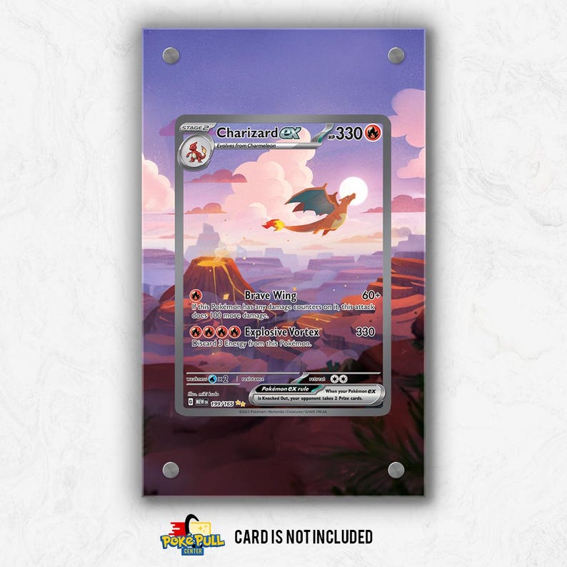 Charizard MEW 199 | Pokémon Extended Artwork Display Case Magnetic Case
