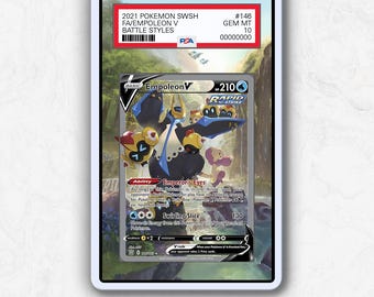 Empoleon V PSA Display Case | Extended Artwork Protector for Pokémoncards