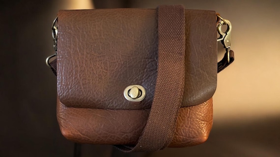 Full Grain Real Leather Authentic Brown Dog  Rae Crossbody or Shoulder Bag Purse