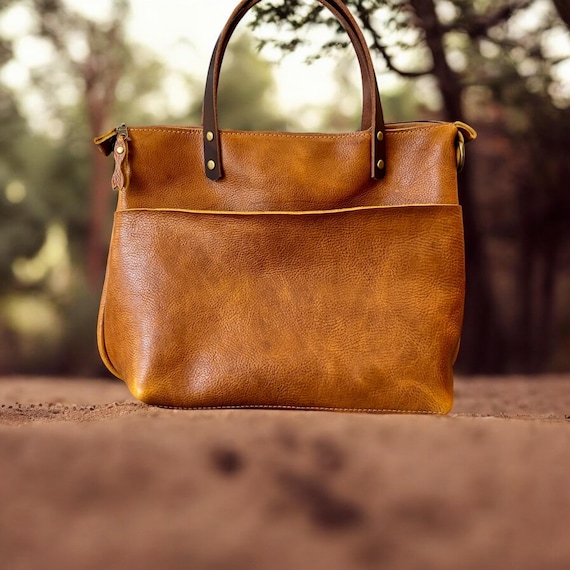 Full Grain Real Leather Zipper Saddle Super Stevie Crossbody or Shoulder Bag Purse