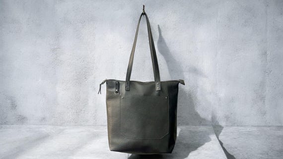 Full Grain Real Leather Zipper Pebbled Pewter Hartlee Crossbody or Shoulder Bag Purse