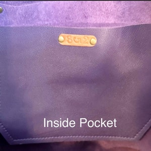 Authentic Zipper Pebbled Purple Leather Tote Bags-Sm/Md/Lrg/XLrg image 4