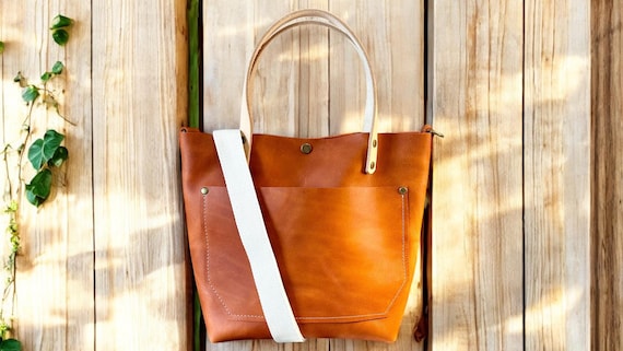 Full Grain Real Leather Authentic Rust Orange Leather RokStar Cross-Body/Handbag